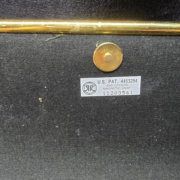 Vintage Ande Brown / Gold Faux Snakeskin & Gold Trim Crossbody Purse Magnetic - Picture 9 of 13